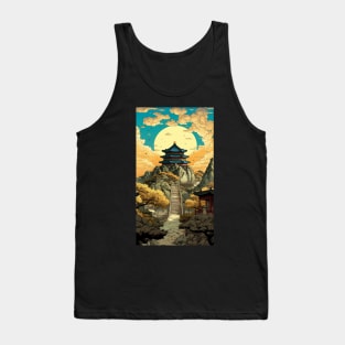 Ethereal East: Intricate Pagoda Landscapes Tank Top